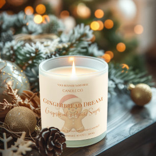 Süße Lebkuchenmann-Weihnachten Kerzenlabel Quadratischer Aufkleber
