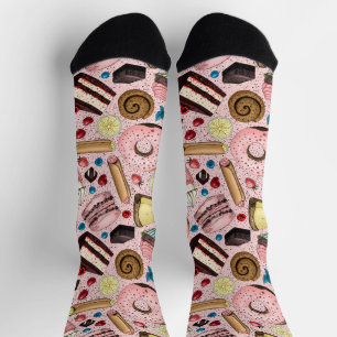 Süße Leckereien auf Rosa Socken