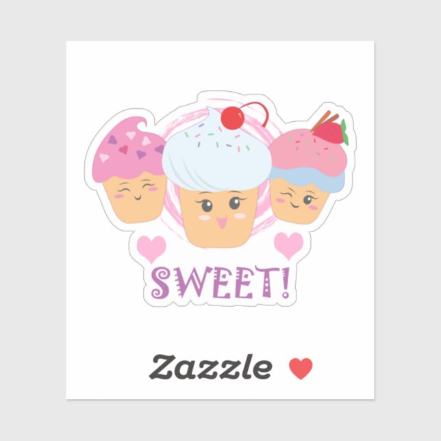 Süße Leckereien - Cupcakes! Aufkleber (Blatt)