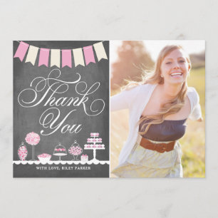 Süße Leckereien danken Ihnen mit Foto Dankeskarte