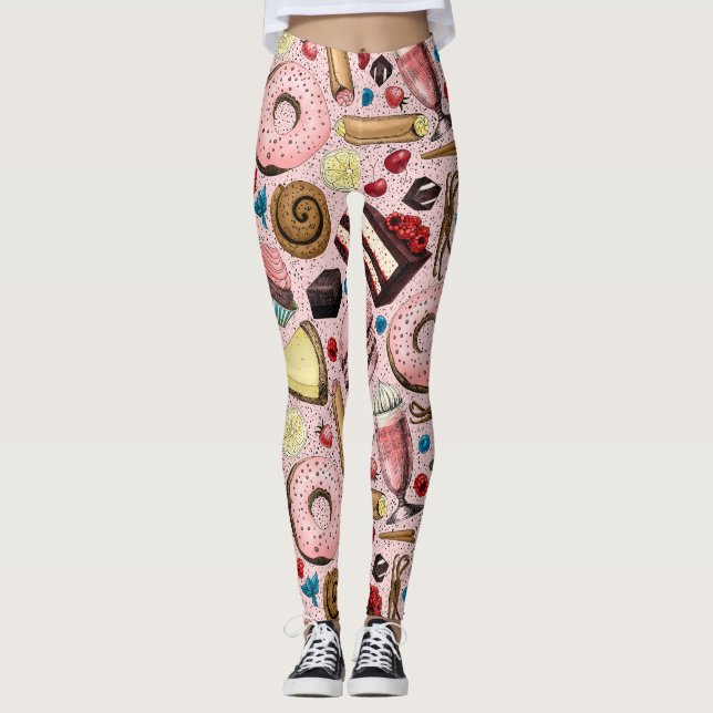 Süße Leckereien in Rosa Leggings (Vorderseite)