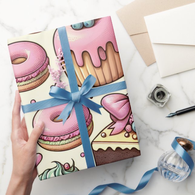 Süße Leckereien mit Bows Geschenkpapier (Schenken)