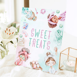 Süße Leckereien Verwöhnparty Kinder Spa Geburtstag Sockelschild