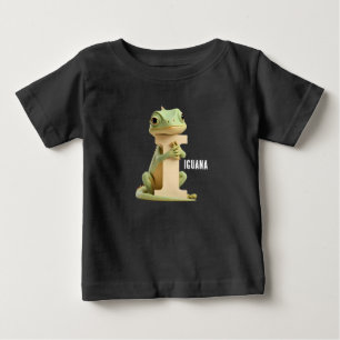 Süße Leguan-Buchstabe I Kinder T-Shirt   Tieralpha