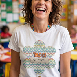 Süße Lehrer Retro Schul Muster T-Shirt