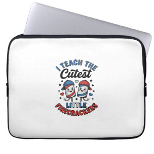Süße Lehrerin Feuerwerk Vintage 4. Juli Sch Laptopschutzhülle