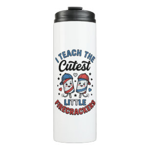 Süße Lehrerin Feuerwerk Vintage 4. Juli Sch Thermosbecher