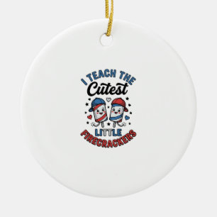 Süße Lehrerin Knallkörper Vintage 4. Juli Sch Keramik Ornament
