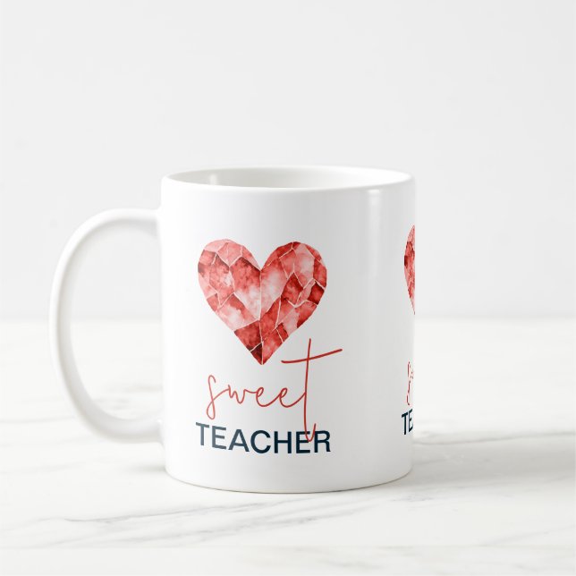 Süße Lehrerin mit rotem Herz Kaffeetasse (Links)