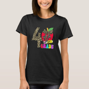 Süße Lehrerinnen Schüler Leopard Apfel Rücken 4. K T-Shirt