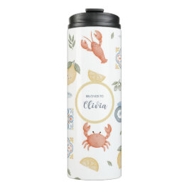 Süße Lemon Crab-Schulkinder Personalisiert Thermosbecher
