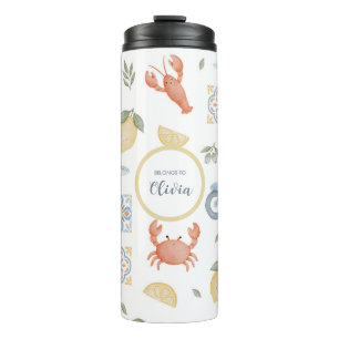 Süße Lemon Crab-Schulkinder Personalisiert Thermosbecher