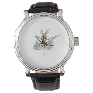 Süße Lesebunny-Brille Bücher Bücherwurm Leser T Armbanduhr