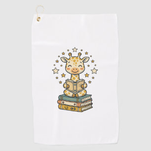 Süße lesende Giraffe Buchliebhaber Vintage-Shirt D Golfhandtuch