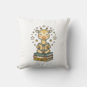 Süße lesende Giraffe Buchliebhaber Vintage-Shirt D Kissen