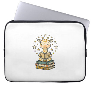 Süße lesende Giraffe Buchliebhaber Vintage-Shirt D Laptopschutzhülle