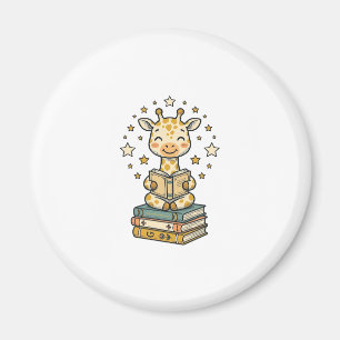 Süße lesende Giraffe Buchliebhaber Vintage-Shirt D Magnet
