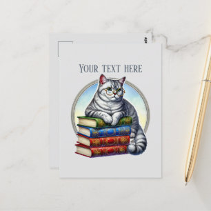 Süße lesende Katzenliebhaber Postkarte