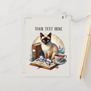 Süße lesende Katzenliebhaber Postkarte