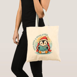 Süße Lesepinguin-Buchliebhaber-Baumwoll-Tasche Tragetasche