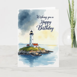 Süße Leuchtturm-Geburtstagskarte Karte