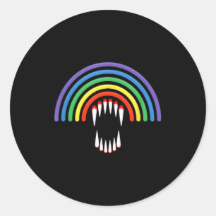 Süße Lgbtq Vamre Lgbt Halloween Geist Regenbogen S Runder Aufkleber