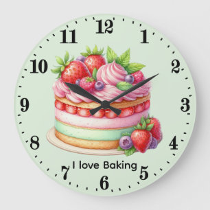 Süße Liebe Backen anpassbar Große Wanduhr