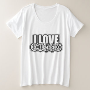 Süße Liebe Bingo Wortkunst Große Größe T-Shirt