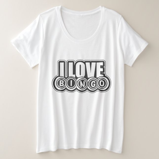 Süße Liebe Bingo Wortkunst  Große Größe T-Shirt (Design vorne)