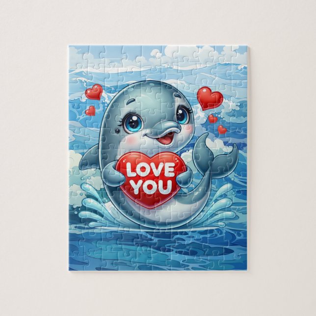 Süße Liebe Delfin Strand  Puzzle (Vertikal)