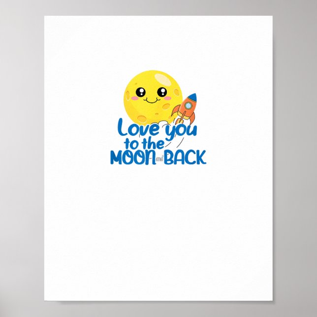 Süße Liebe, dich zum Mond und zurück Rakete Weltra Poster (Vorne)