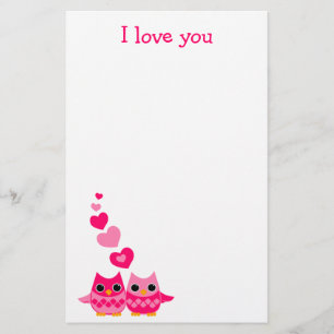 Süße Liebe-Eulen Briefpapier