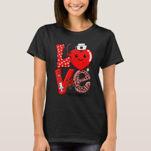 Süße Liebe Herz Stethoskop PICU Krankenpfleger Leb T-Shirt