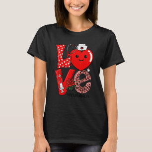 Süße Liebe Herz Stethoskop PICU Krankenpfleger Leb T-Shirt