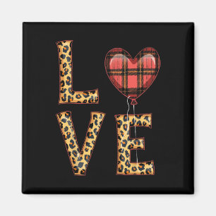 Süße Liebe Karo Herz Leopard Valentinstag Frauen Magnet
