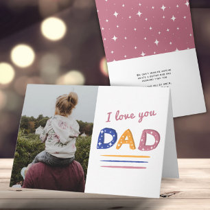 Süße Liebe Papa Rosa Typografie Foto Urlaub Ca Karte