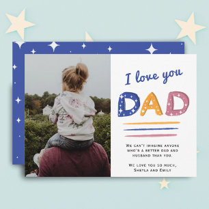 Süße Liebe Papa Typografie Fotokarte Feiertagskarte