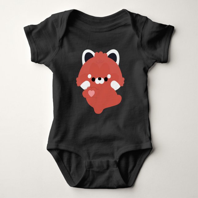 Süße Liebe Roter Panda Baby Strampler (Vorderseite)
