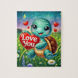 Süße Liebe Schildkröte Herz  Puzzle