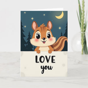 Süße Liebes-Eichhörnchen-Karte Karte