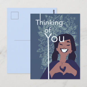 Süße Liebes-Herz-Blumenmuster - Ich denke an Dich  Postkarte