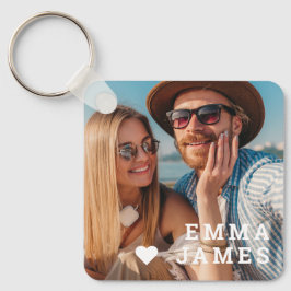 Süße Liebes-Herz-Foto-Paare Personalisierte Namen Schlüsselanhänger
