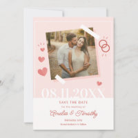 Süße Liebes-Herz-Foto-Save-the-Date-Einladung
