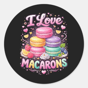 Süße Liebes-Macarons Runder Aufkleber