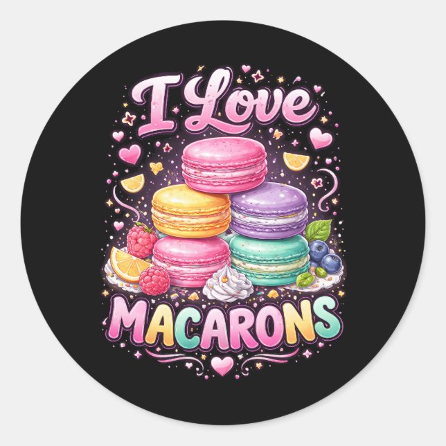 Süße Liebes-Macarons Runder Aufkleber (Vorderseite)
