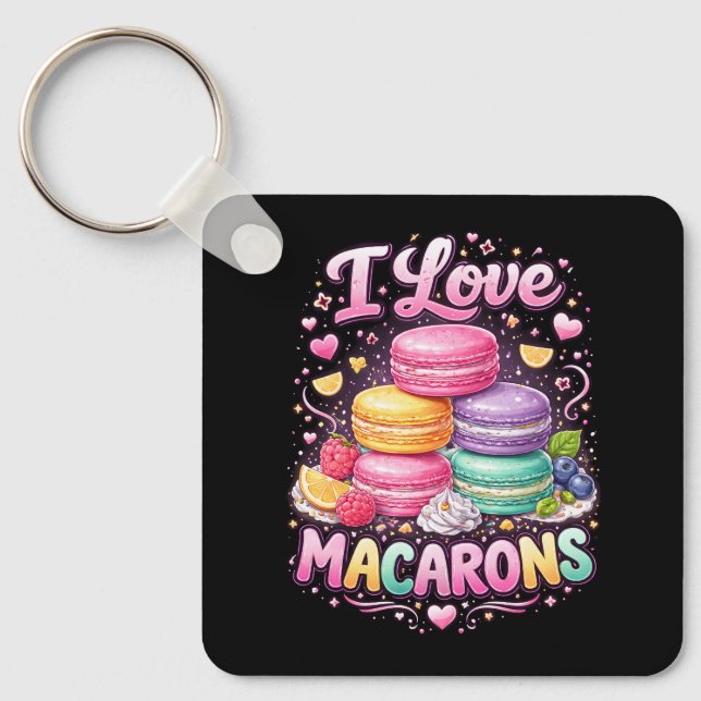 Süße Liebes-Macarons Schlüsselanhänger (Vorderseite)