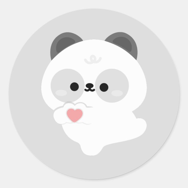 Süße Liebes-Panda Runder Aufkleber (Vorderseite)