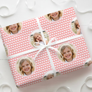 Süße Liebesherz 2 Foto Hübsches Aprikosenrosa Geschenkpapier