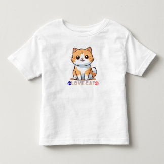 Süße Liebeskatze Cartoon – Kawaii Kitty mit Pfoten Kleinkind T-shirt