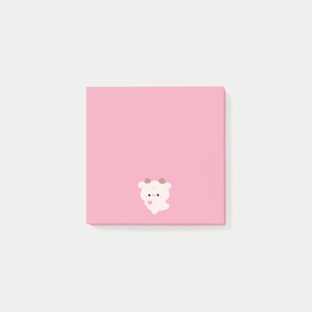 Süße Liebeskuh Post-it Klebezettel (Vorderseite)